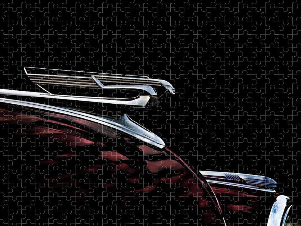 Vintage Jigsaw Puzzle featuring the digital art 1940 Chevy Hood Ornament by Douglas Pittman