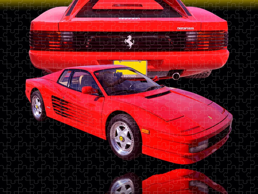 Car Jigsaw Puzzle featuring the photograph 1990 Ferrari Testarossa by Jim Carrell