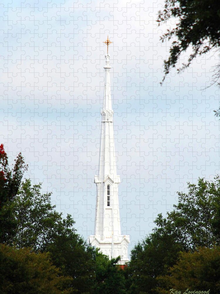 Church Jigsaw Puzzle featuring the photograph 1st Christian Steeple by Kay Lovingood