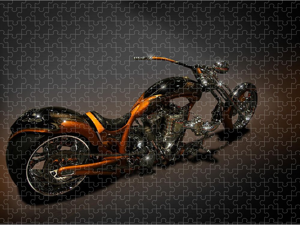 2007 Jigsaw Puzzle featuring the photograph 2007 Vangel Custom Motorcycle #1 by Tim McCullough