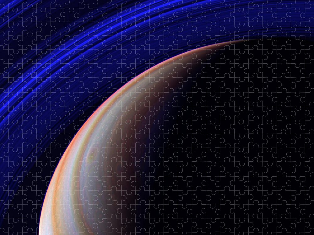 Saturn Jigsaw Puzzle featuring the photograph Saturns Rings #3 by Nasa