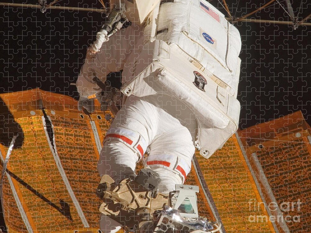 Scott Parazynski Jigsaw Puzzle featuring the photograph Spacewalk #3 by Nasa