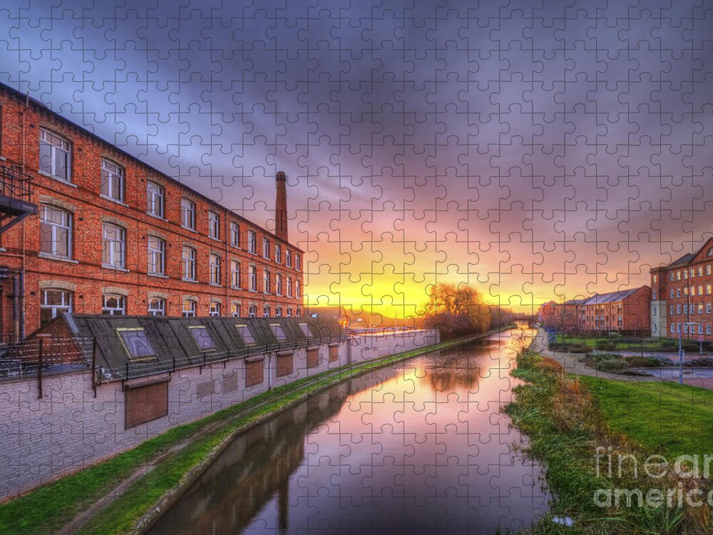  Yhun Suarez Jigsaw Puzzle featuring the photograph 3M Building Sunrise 2.0 by Yhun Suarez