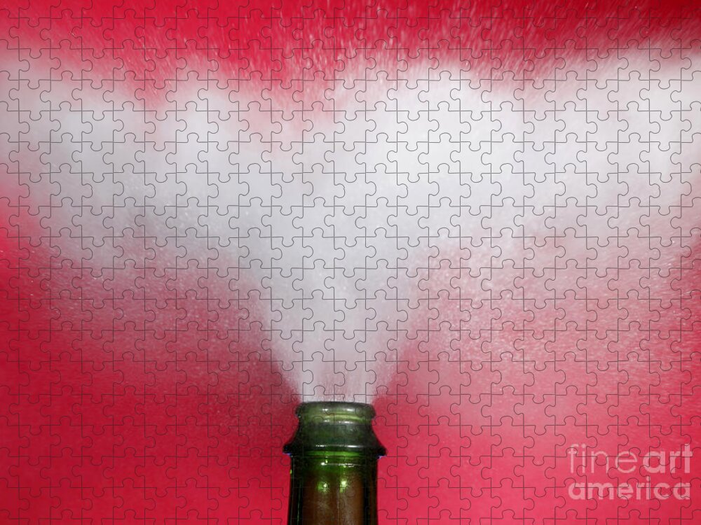 Alcohol Jigsaw Puzzle featuring the photograph Champagne Cork Popping #4 by Ted Kinsman