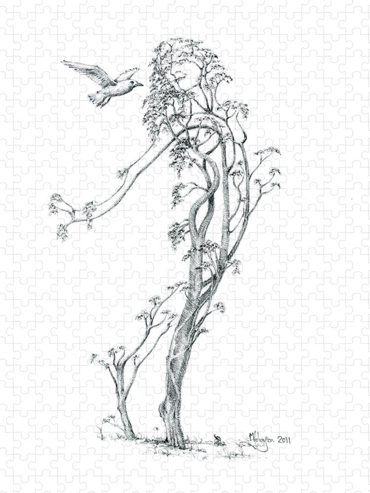 Tree Dancer Jigsaw Puzzle featuring the drawing A Traveling Companion by Mark Johnson