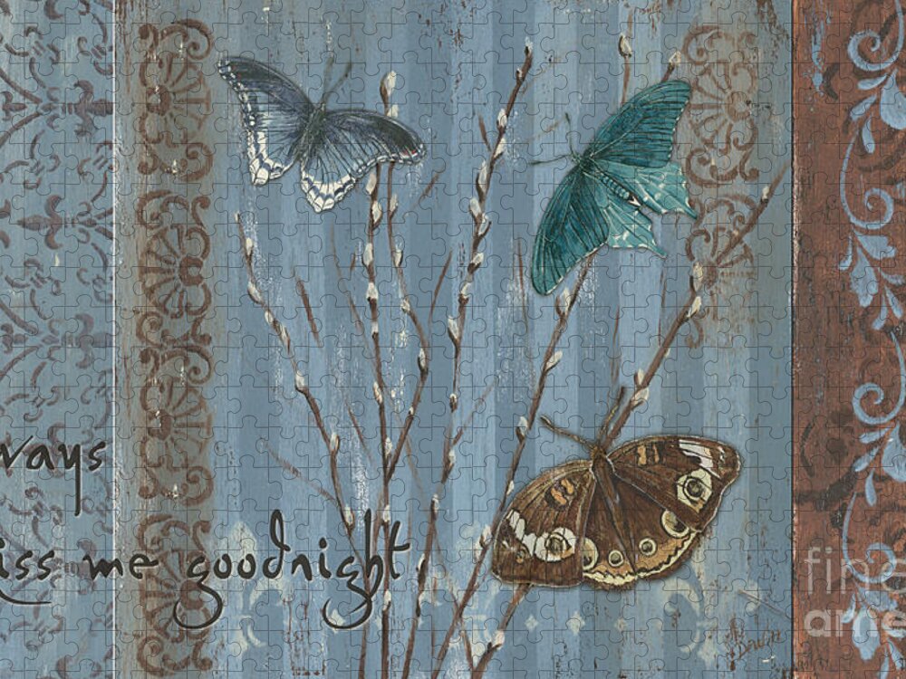 Butterfly Jigsaw Puzzle featuring the painting Always Kiss Me Goodnight by Debbie DeWitt