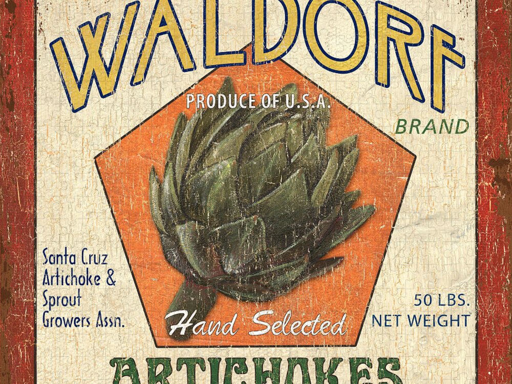 Artichokes Puzzle featuring the painting Americana Veggies by Debbie DeWitt
