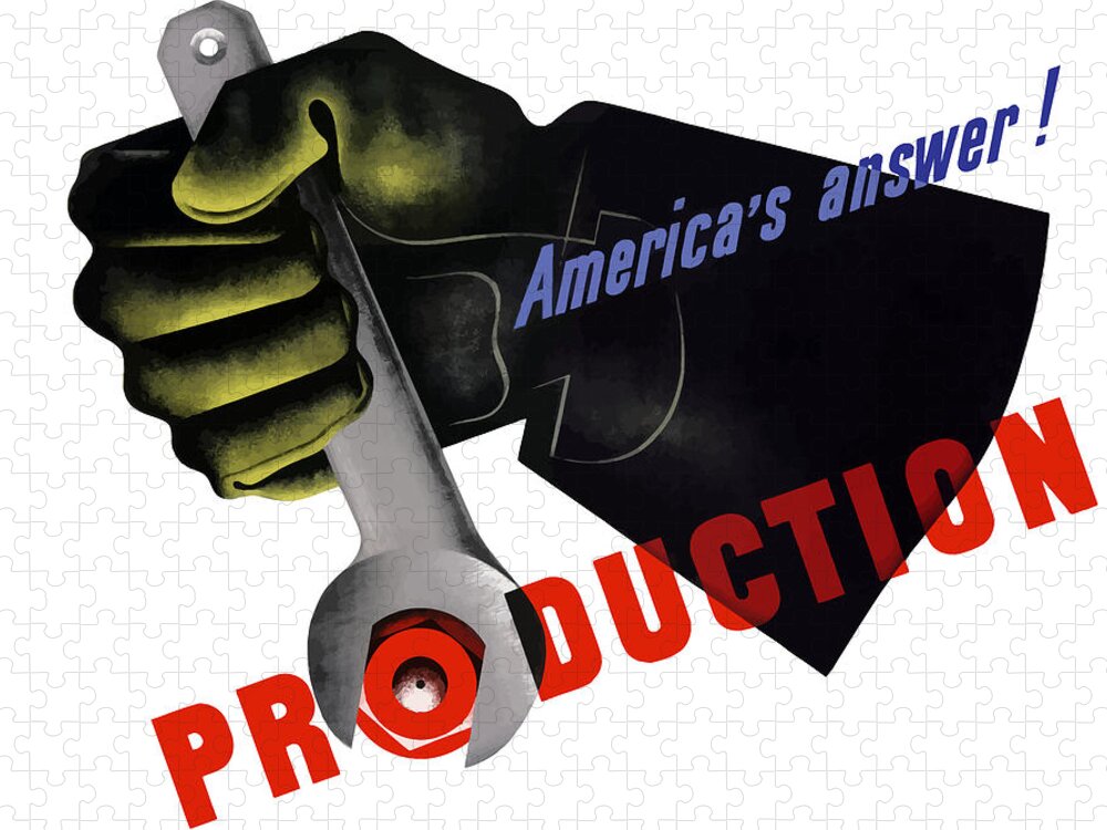 American Worker Jigsaw Puzzle featuring the painting America's Answer -- Production by War Is Hell Store