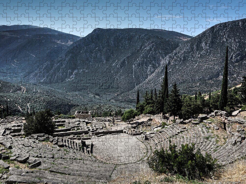 Ancient Jigsaw Puzzle featuring the photograph Ancient Theatre - Delphi by Constantinos Iliopoulos
