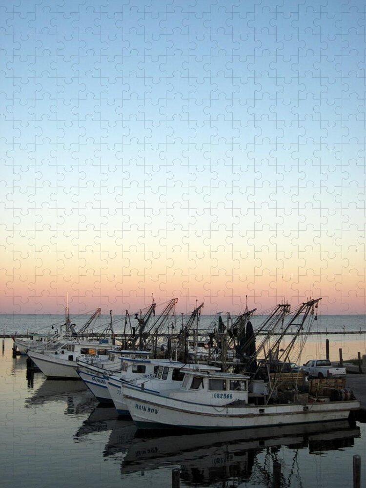 Shrimp Boats Jigsaw Puzzle featuring the photograph Back home at day's end by Life Makes Art