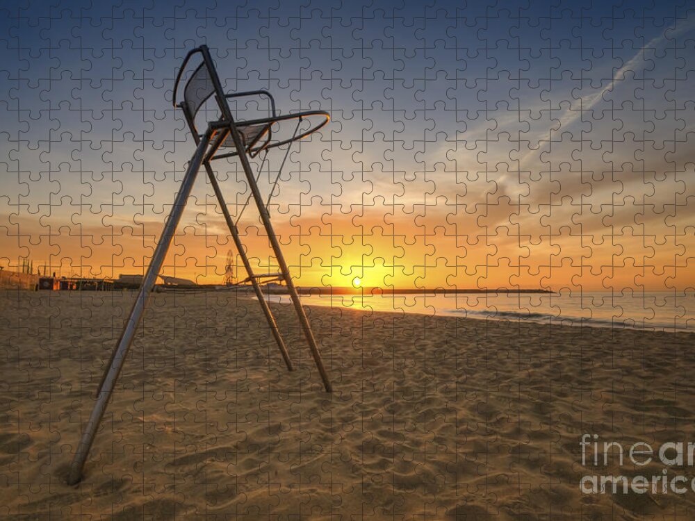 Yhun Suarez Jigsaw Puzzle featuring the photograph Barcelona Baywatch by Yhun Suarez