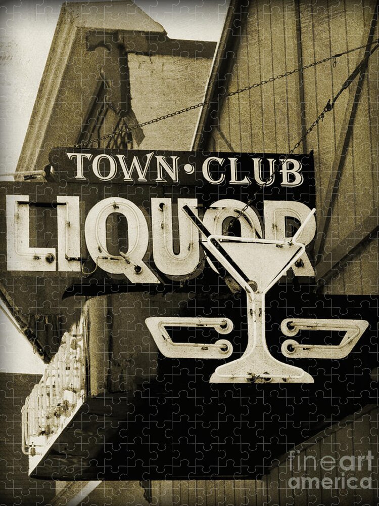 Sign Jigsaw Puzzle featuring the photograph Barhopping at the Town Club 2 by Lee Craig