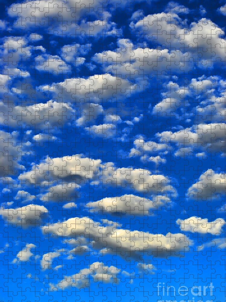 Faux Window Jigsaw Puzzle featuring the photograph Blue Sky And Clouds by Pat Davidson