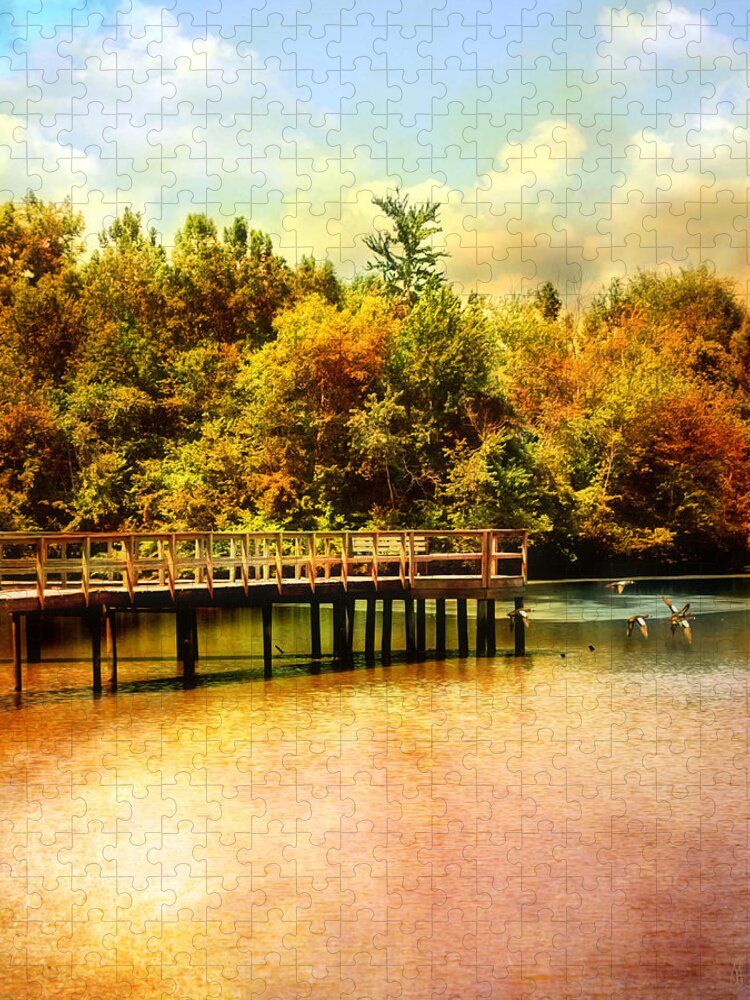 Autumn Jigsaw Puzzle featuring the photograph Bridge at Cypress Park by Jai Johnson