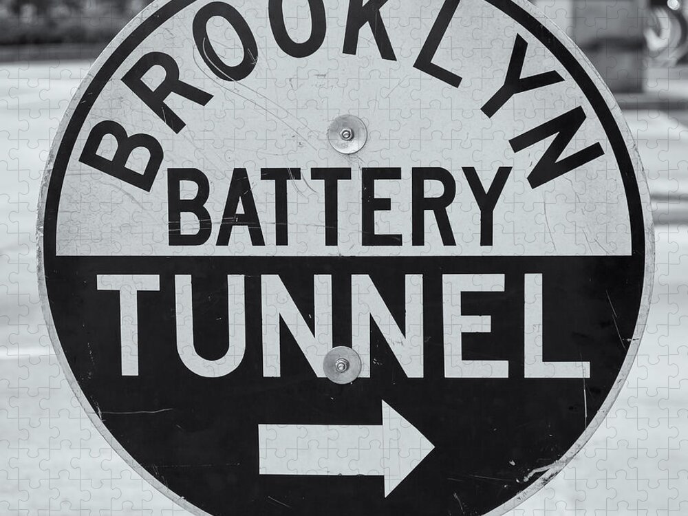 Clarence Holmes Jigsaw Puzzle featuring the photograph Brooklyn-Battery Tunnel Sign I by Clarence Holmes
