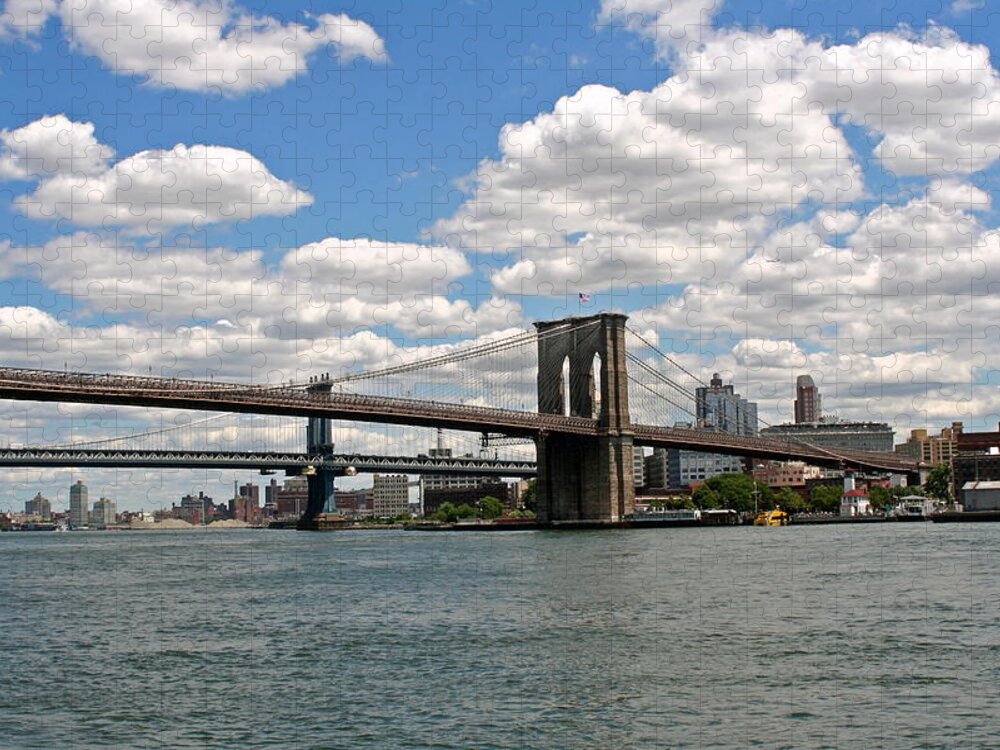 Brooklyn Bridge Jigsaw Puzzle featuring the photograph Brooklyn Bridge And Skyline by Louise Mingua