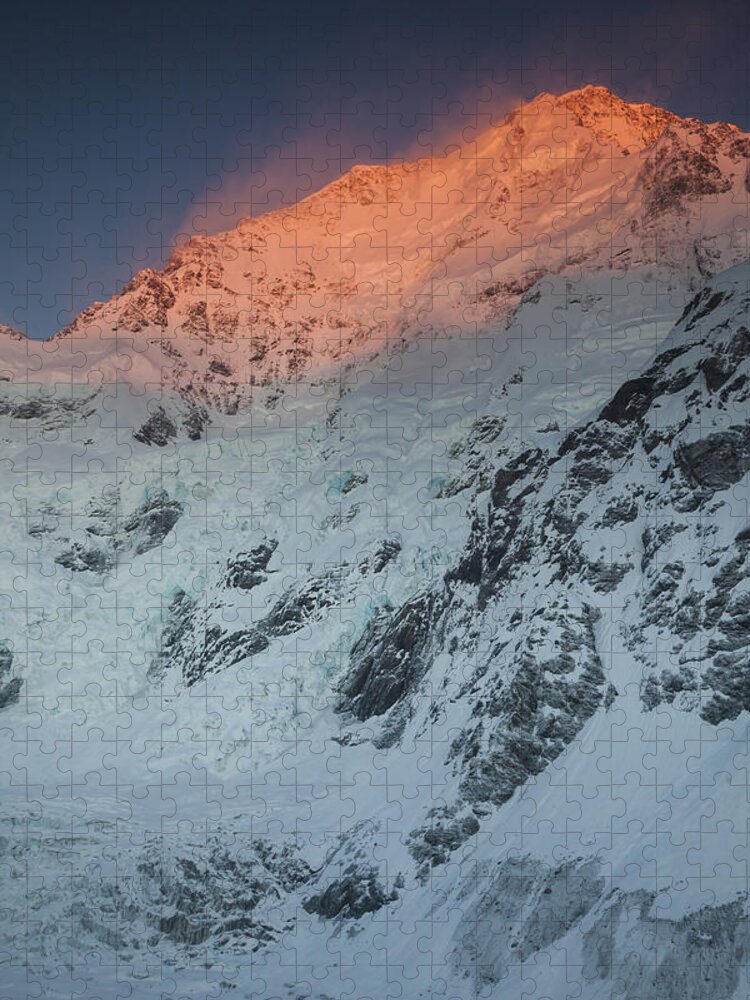 00498853 Jigsaw Puzzle featuring the photograph Caroline Face Of Mount Cook At Dawn by Colin Monteath