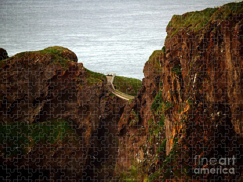 Fine Art Photography Jigsaw Puzzle featuring the photograph Carrick-a-Rede Bridge II by Patricia Griffin Brett