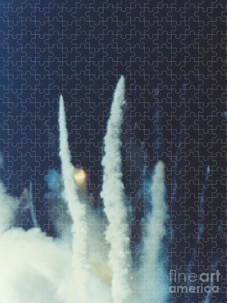 Space Travel Jigsaw Puzzle featuring the photograph Challenger Disaster by Science Source