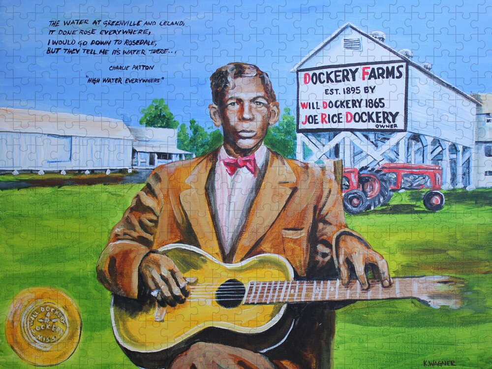 Charlie Patton Jigsaw Puzzle featuring the painting Charlie Patton by Karl Wagner