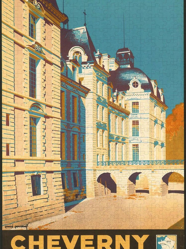 Ancient Jigsaw Puzzle featuring the digital art Chateau de Cheverny by Georgia Clare