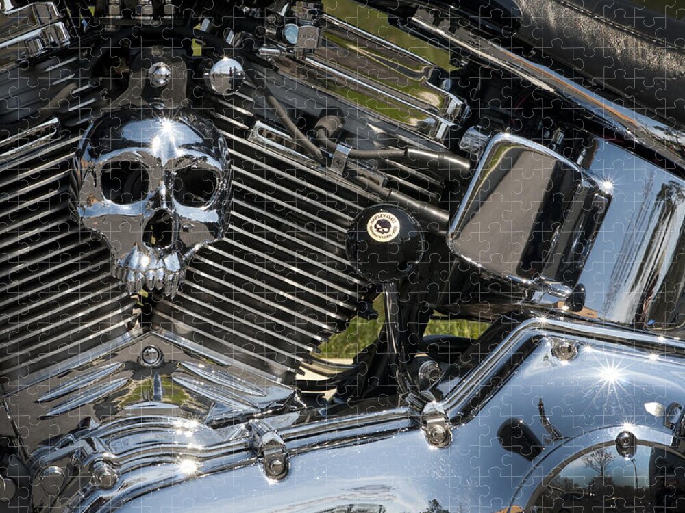 Motorcycle Jigsaw Puzzle featuring the photograph Chopper Skull by Paul W Faust - Impressions of Light