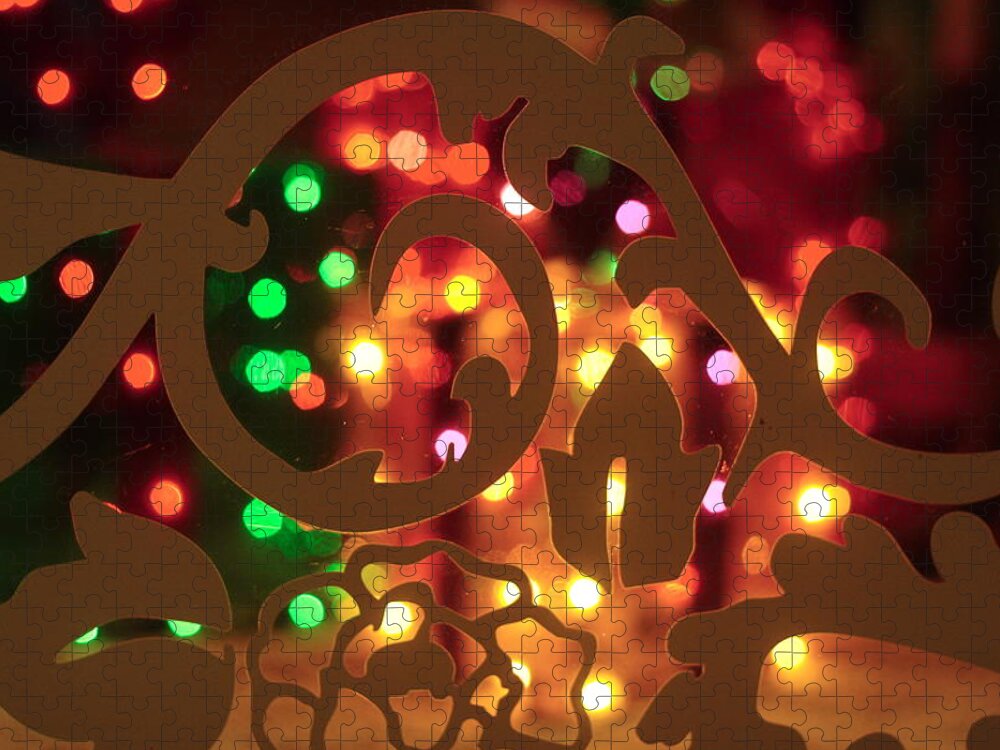 Christmas Jigsaw Puzzle featuring the photograph Christmas lights 1 by Toni Hopper