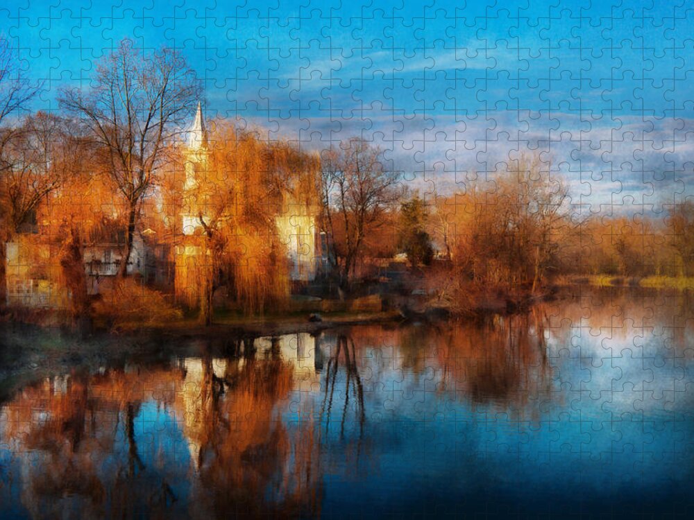 Church Jigsaw Puzzle featuring the photograph Church - Clinton NJ - Clinton United Methodist Church by Mike Savad