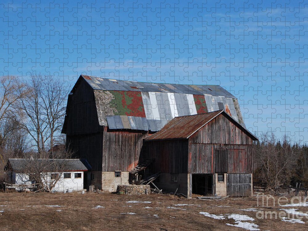 Colorful Jigsaw Puzzle featuring the photograph Colorful Barn by Grace Grogan