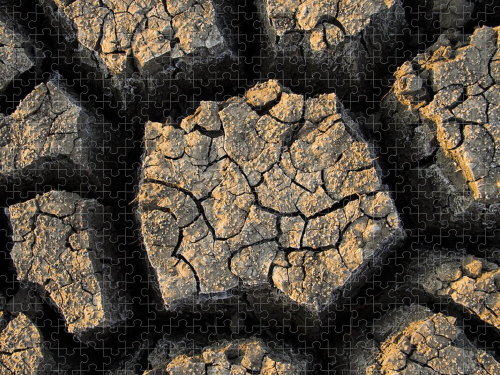 Fn Jigsaw Puzzle featuring the photograph Cracked, Dried Out Mud, Mokolodi Nature by Vincent Grafhorst