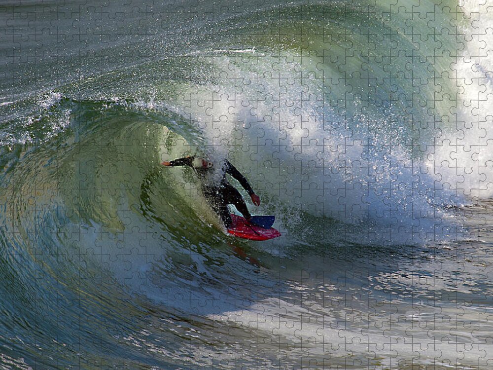 Surf Jigsaw Puzzle featuring the photograph Curled by Joe Schofield