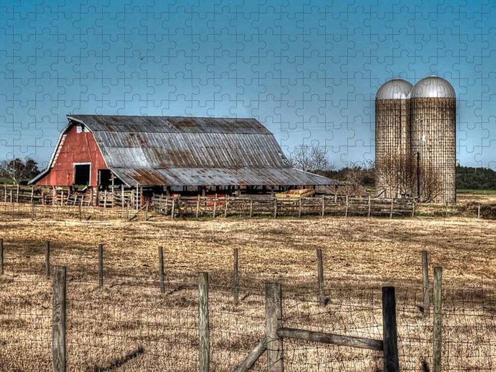 Alabama Photographer Jigsaw Puzzle featuring the digital art Dairy Barn by Michael Thomas