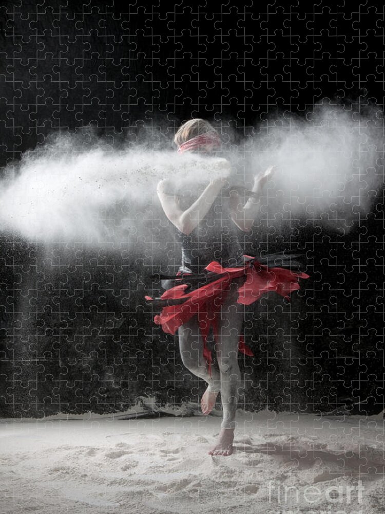Dancing Jigsaw Puzzle featuring the photograph Dancing in Flour Series by Cindy Singleton