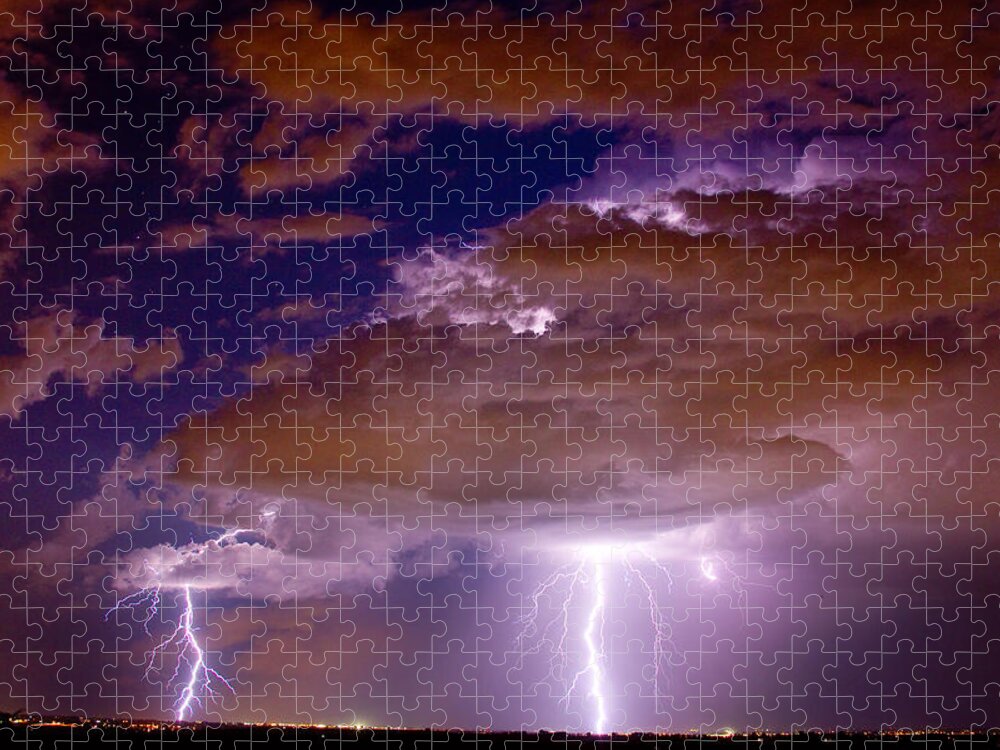 James Insogna Jigsaw Puzzle featuring the photograph Double Trouble Lightning Strikes by James BO Insogna