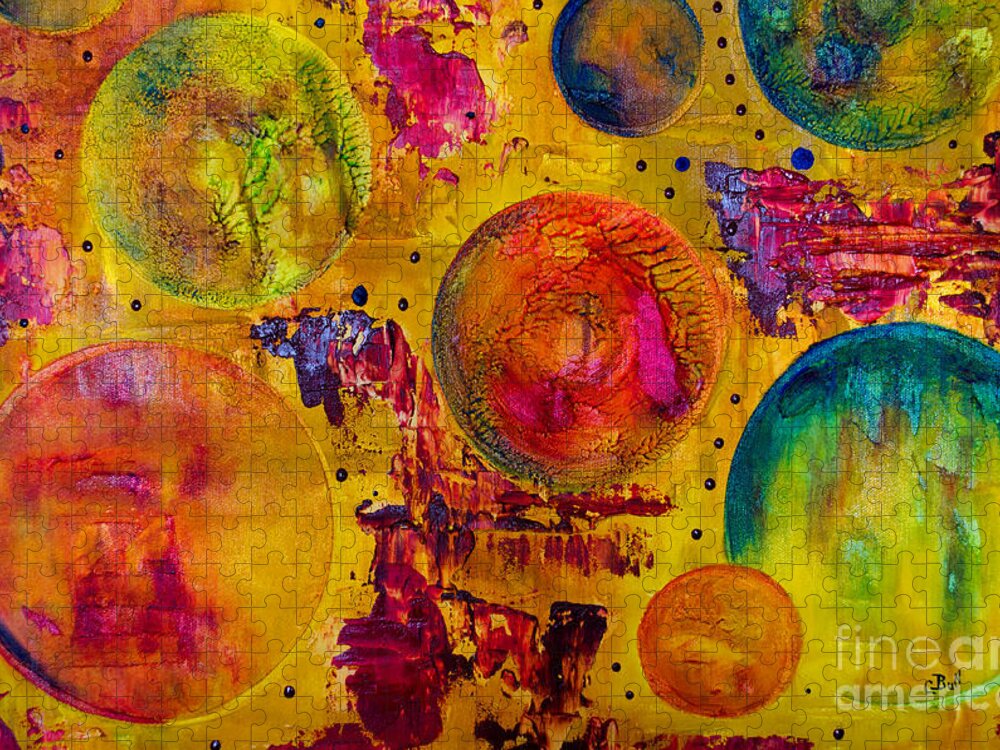 Planets Jigsaw Puzzle featuring the painting Eight Planets by Claire Bull