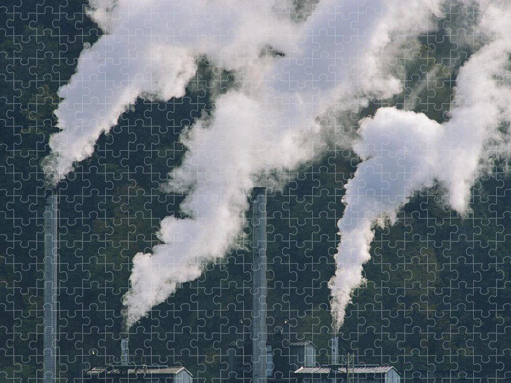 Mp Jigsaw Puzzle featuring the photograph Emissions From Coal Plant, North America by Gerry Ellis