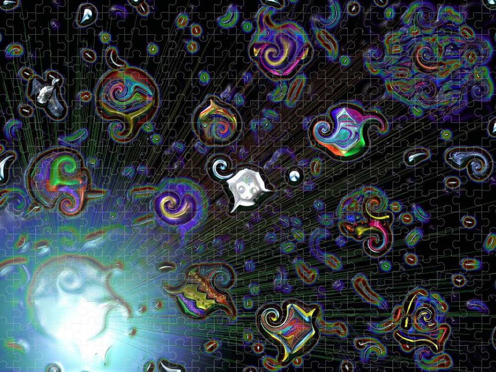 Space Jigsaw Puzzle featuring the digital art Exploding Star by Alec Drake