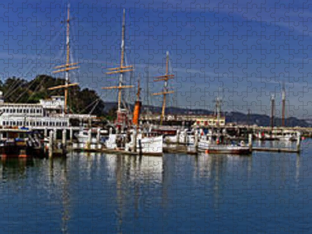 Panoramic Jigsaw Puzzle featuring the photograph Fisherman's Wharf by S Paul Sahm
