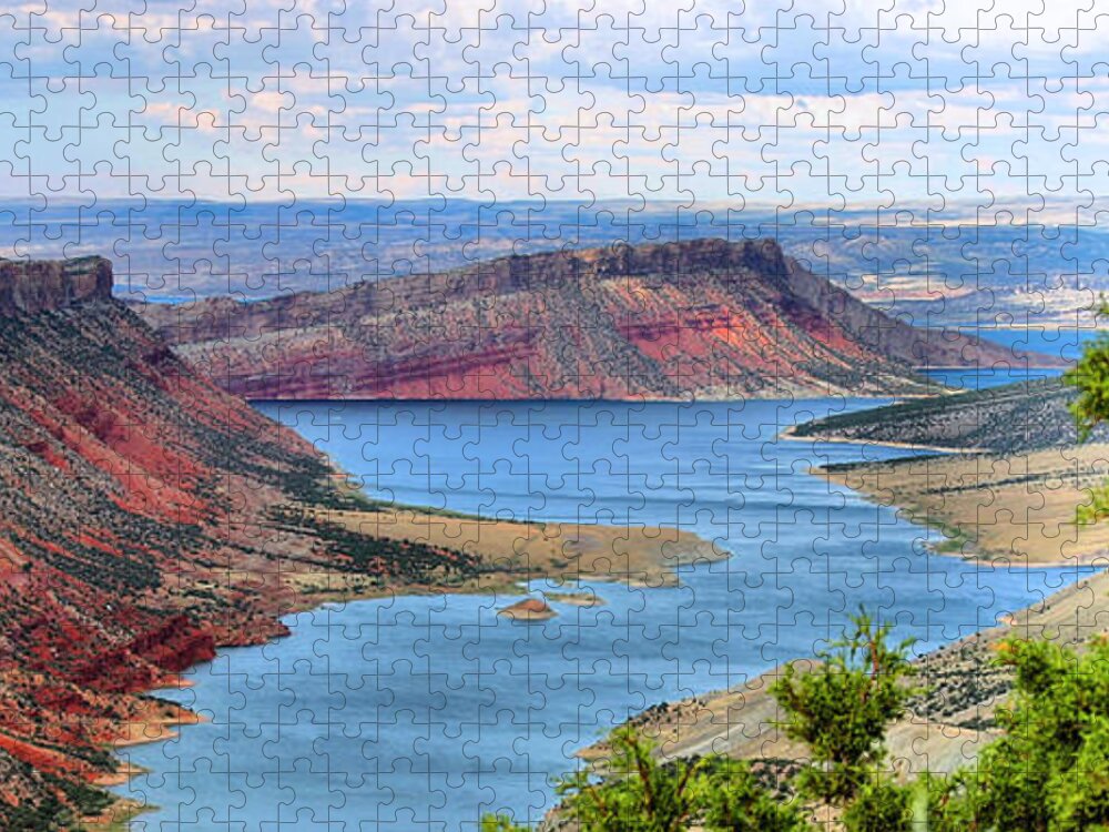 Flaming Gorge Jigsaw Puzzle featuring the photograph Flaming Gorge Panorama by Kristin Elmquist