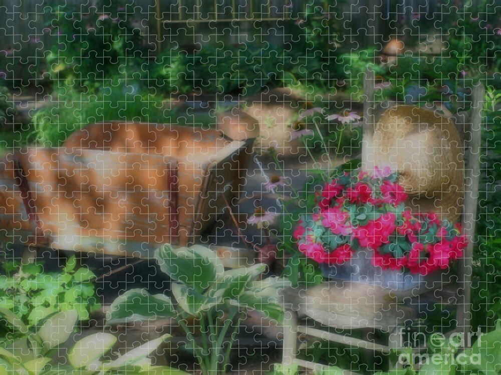 Flower Jigsaw Puzzle featuring the photograph Flower Garden Serenity by Smilin Eyes Treasures
