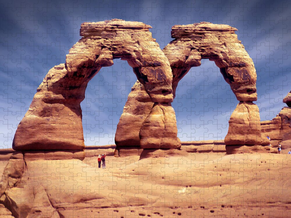 Double Arch Jigsaw Puzzle featuring the photograph Golden Arches? by Mike McGlothlen
