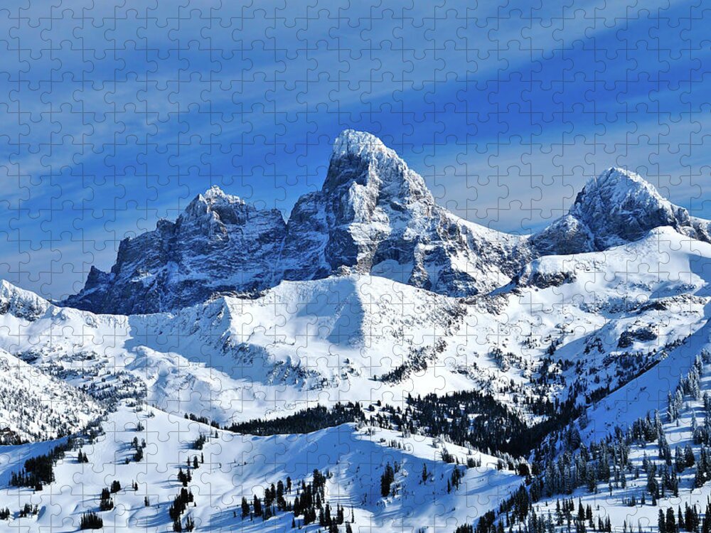 Grand Teton National Park Jigsaw Puzzle featuring the photograph Grand Teton Winter by Greg Norrell