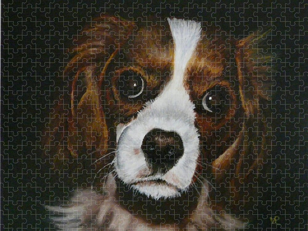 Puppy Jigsaw Puzzle featuring the painting Harley by Vic Ritchey