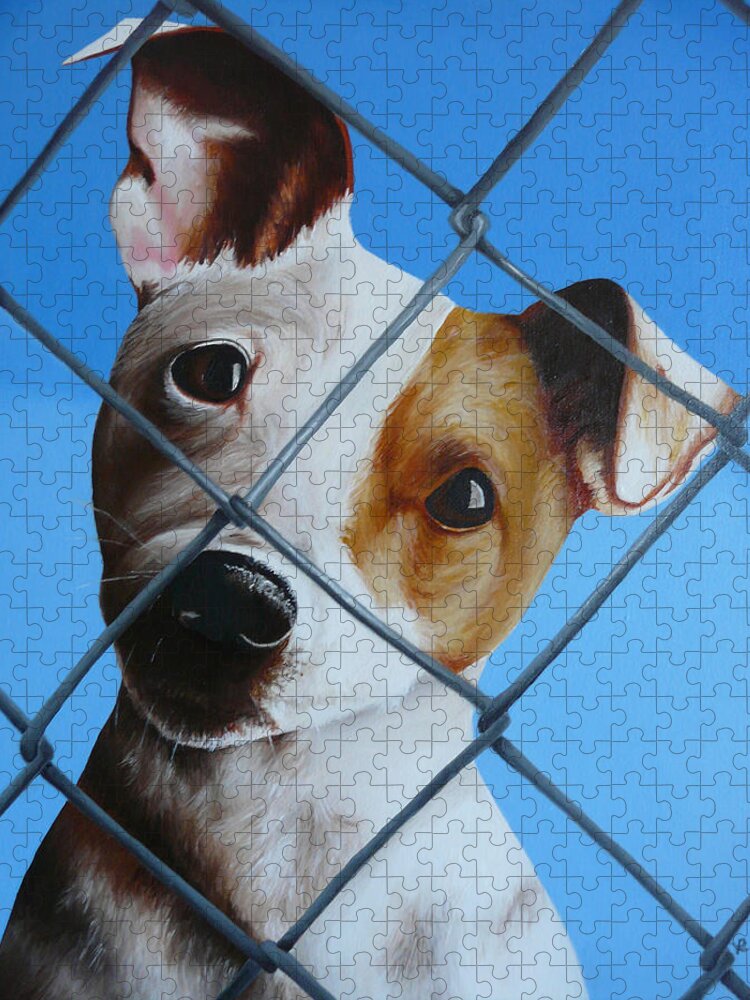 Pet Jigsaw Puzzle featuring the painting Help Release Me VI by Vic Ritchey
