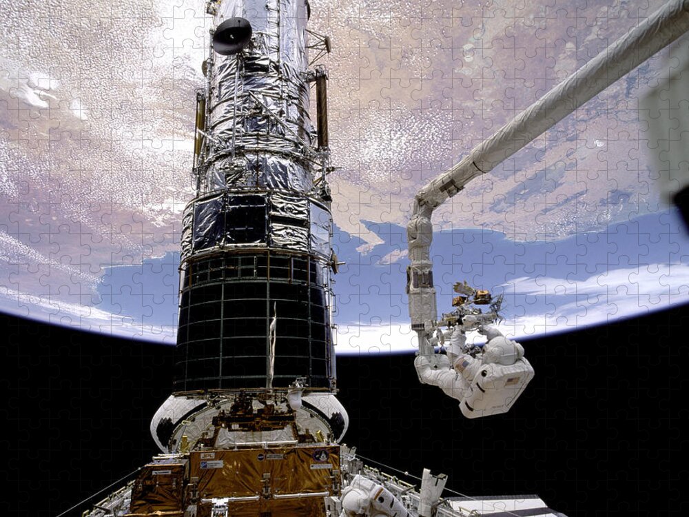 Sts-61 Endeavour Hubble Space Telescope Hst Jigsaw Puzzle featuring the photograph Hubbles First Servicing Eva by Nasa