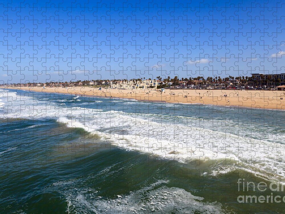 America Jigsaw Puzzle featuring the photograph Huntington Beach Orange County California by Paul Velgos