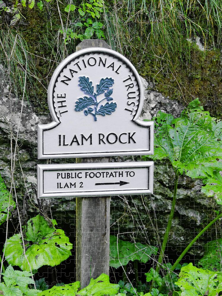 Dovedale Jigsaw Puzzle featuring the photograph Ilam Rock Sign - Dovedale by Rod Johnson