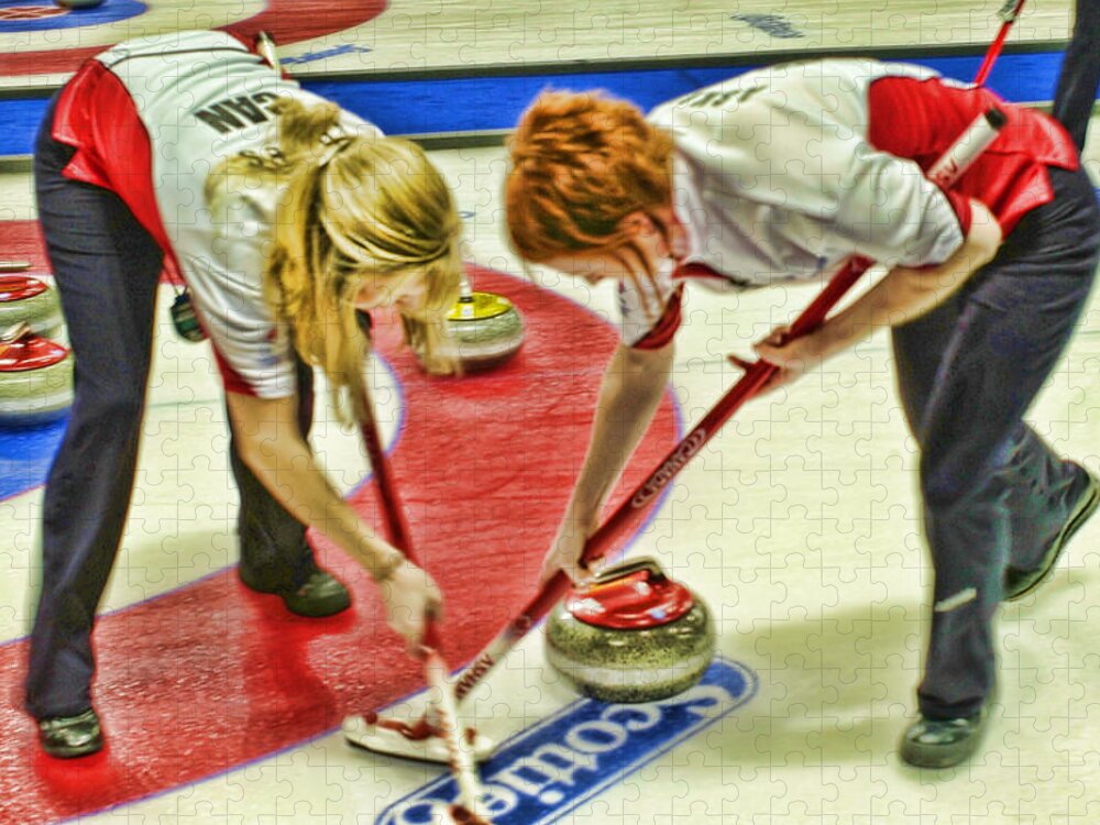 Curling Jigsaw Puzzle featuring the photograph Jennifer and Dawn by Lawrence Christopher
