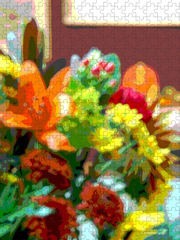 Digital Art Jigsaw Puzzle featuring the photograph Joannes Flowers by Suzanne Gaff