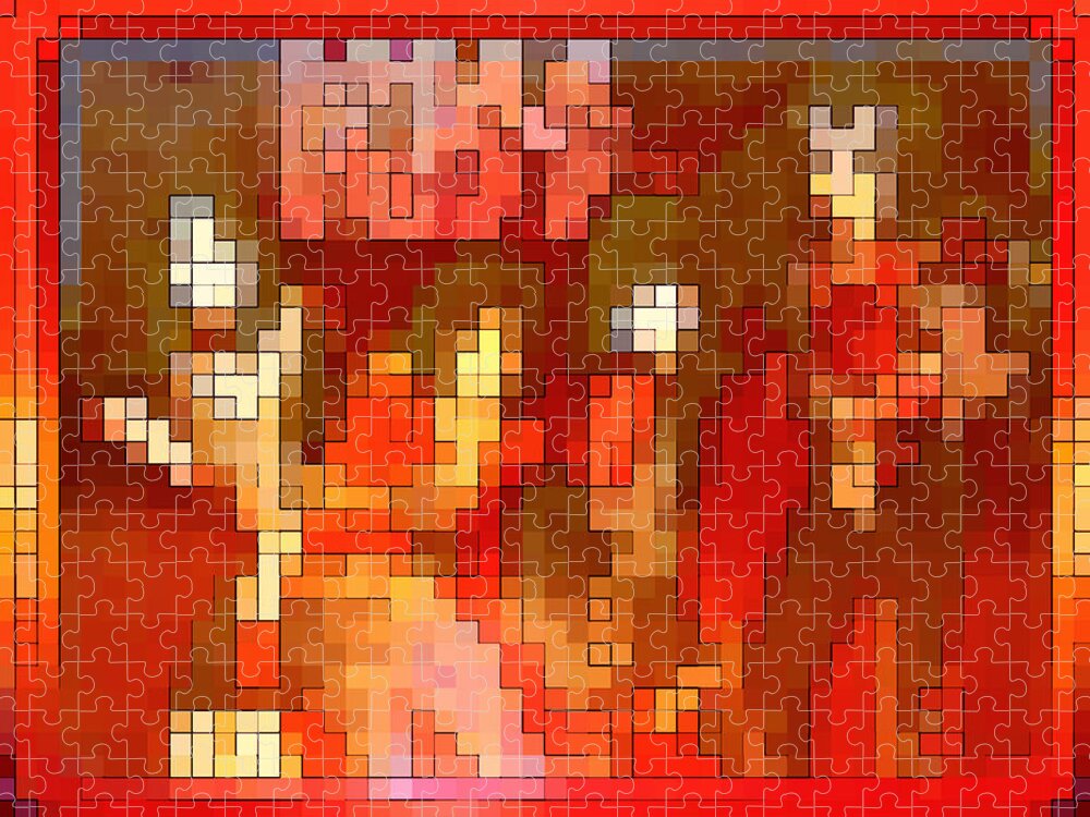 Squint Jigsaw Puzzle featuring the digital art Just some colored squares by Gordon Dean II
